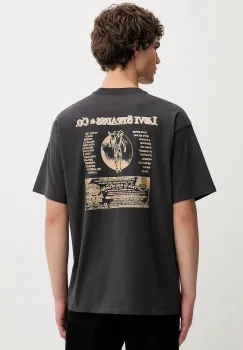 Levi's tricou din bumbac culoarea gri, cu imprimeu, 87373 imagine