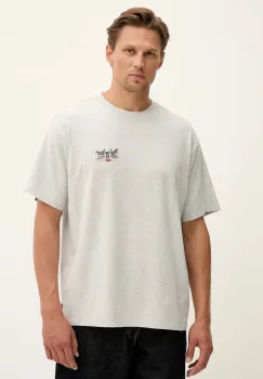 Levi's tricou din bumbac culoarea gri, melanj, 87373 imagine
