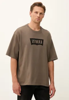Levi's tricou din bumbac culoarea maro, cu imprimeu, A5805 imagine