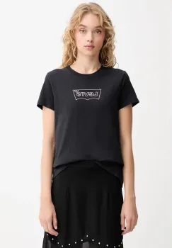 Levi's tricou din bumbac culoarea negru, 17369 imagine
