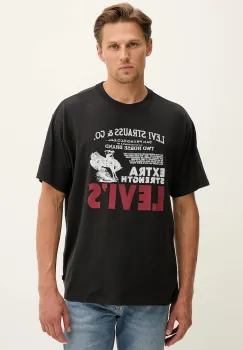 Levi's tricou din bumbac culoarea negru, cu imprimeu, 87373 imagine