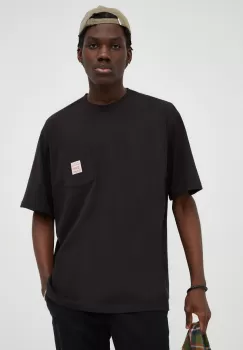 Levi's tricou din bumbac culoarea negru, neted imagine