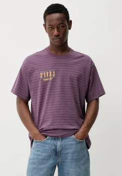 Levi's tricou din bumbac culoarea violet, cu imprimeu, 87373 imagine