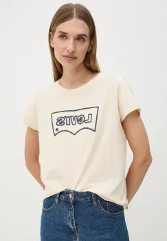 Levi's tricou din bumbac femei, culoarea bej, A8804 imagine