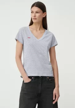 Levi's tricou din bumbac femei, culoarea gri imagine