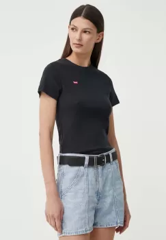 Levi's tricou din bumbac femei, culoarea negru, 000KK imagine