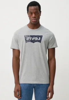 Levi's tricou din bumbac GRAPHIC CREWNECK TEE barbati, culoarea gri, cu imprimeu, 22491 imagine