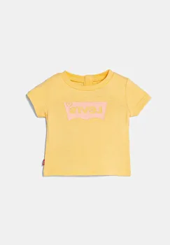 Levi's tricou din bumbac pentru bebelusi BATWING TEE culoarea galben, 1EK825 imagine