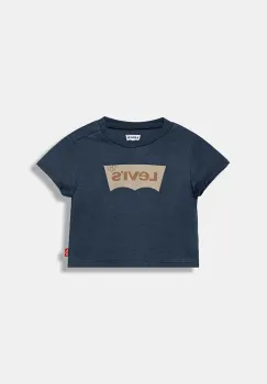 Levi's tricou din bumbac pentru bebelusi culoarea turcoaz, cu imprimeu, 6E8157 imagine
