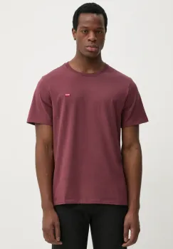 Levi's tricou din bumbac SS ORIGINAL HM TEE barbati, culoarea bordo, uni, 56605 imagine