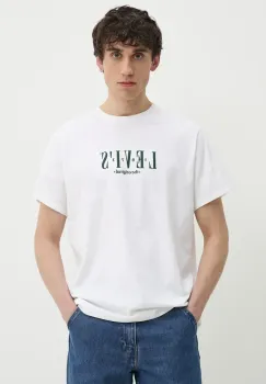 Levi's tricou din bumbac SS RELAXED FIT TEE barbati, culoarea alb, cu imprimeu, 16143 imagine