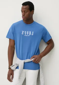 Levi's tricou din bumbac SS RELAXED FIT TEE barbati, culoarea violet, cu imprimeu, 16143 imagine