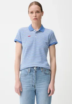 Levi's tricou polo femei, culoarea albastru, 52599 imagine