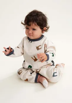 Liewood bluza bebe Lucie Baby Printed Sweatshirt culoarea bej, modelator, LW19474 imagine