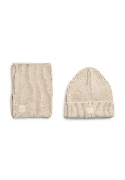 Liewood caciula si esarfa din bumbac pentru copii Lina Gift Set culoarea bej, LW20384 imagine