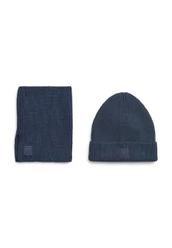 Liewood caciula si esarfa din bumbac pentru copii Lina Gift Set culoarea bleumarin, LW20384 imagine