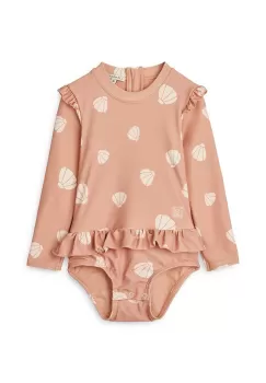 Liewood costum de baie dintr-o bucata pentru bebelusi Sille Baby Printed Swimsuit culoarea roz imagine