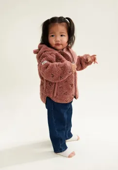 Liewood geaca bebe Mara Pile Jacket With Ears culoarea portocaliu, LW18633 imagine