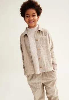Liewood geaca copii Paule Corduroy Overshirt culoarea bej, LW19454 imagine