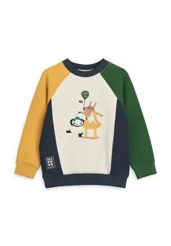 Liewood hanorac de bumbac pentru copii Aude Placement Sweatshirt culoarea bej, cu imprimeu, LW20358 imagine