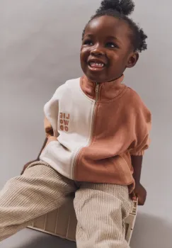 Liewood hanorac de bumbac pentru copii Cassius Zip-up Sweatshirt culoarea portocaliu, cu imprimeu, LW20080 imagine