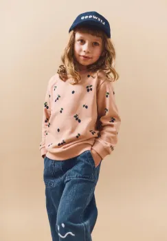 Liewood hanorac de bumbac pentru copii Thora Printed Sweatshirt culoarea portocaliu, cu imprimeu, LW20357 imagine