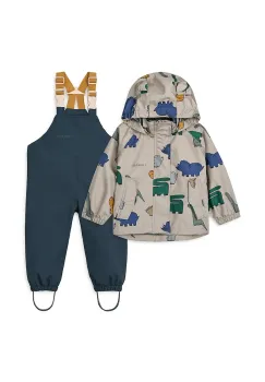 Liewood jacheta si pantaloni pentru bebelusi Manu Rainwear Set culoarea gri, LW19910 imagine