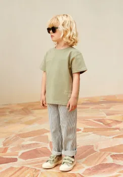 Liewood pantaloni copii Harald Stripe Pants culoarea roz, modelator imagine