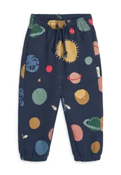 Liewood pantaloni de trening din bumbac pentru copii Arlo Printed Sweatpants culoarea bleumarin, cu model, LW20074 imagine