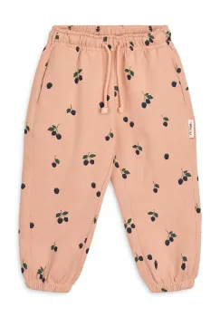Liewood pantaloni de trening din bumbac pentru copii Arlo Printed Sweatpants culoarea portocaliu, cu model, LW20074 imagine