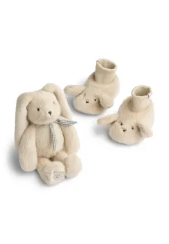 Liewood pantofi pentru bebelusi Basim Rabbit Baby Plush Gift Set culoarea bej, LW20297 imagine