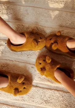 Liewood papuci copii Aviaja Bear Slippers culoarea maro, LW19587 imagine