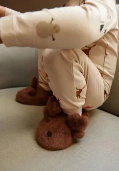 Liewood papuci copii Aviaja Reindeer Slippers culoarea maro, LW19884 imagine
