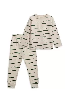 Liewood pijamale de bumbac pentru copii culoarea bej, modelator imagine