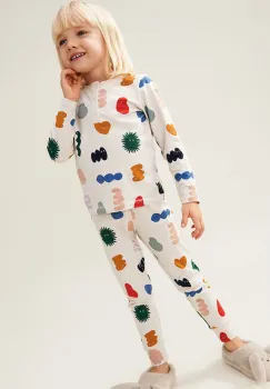 Liewood pijamale de bumbac pentru copii culoarea bej, modelator imagine