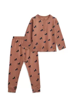 Liewood pijamale de bumbac pentru copii culoarea roz, modelator imagine