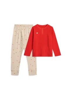 Liewood pijamale de bumbac pentru copii Wilhelm Printed Pyjamas Set culoarea rosu, modelator, LW19854 imagine