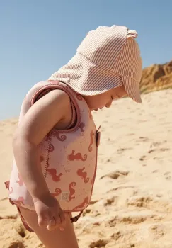 Liewood sapca de baseball pentru copii Senia Seersucker Sun Hat With Ears culoarea portocaliu, cu imprimeu, LW17681 imagine