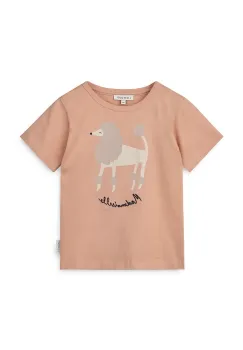 Liewood tricou de bumbac pentru copii Apia Placement Shortsleeve T-shirt culoarea portocaliu, cu imprimeu, LW19844 imagine