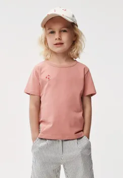 Liewood tricou de bumbac pentru copii Apia Shortsleeve T-shirt culoarea roz, uni, LW19923 imagine