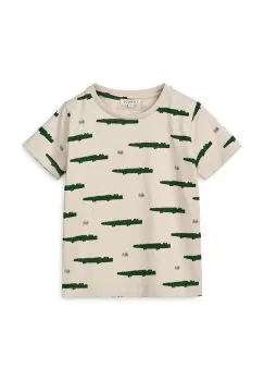Liewood tricou de bumbac pentru copii culoarea bej, neted imagine