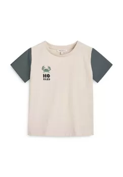 Liewood tricou din bumbac pentru bebelusi Apia Baby Placement Shortsleeve T-shirt culoarea turcoaz, cu imprimeu imagine