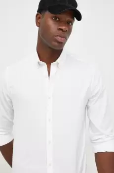 Lindbergh camasa barbati, culoarea alb, cu guler button-down, slim imagine