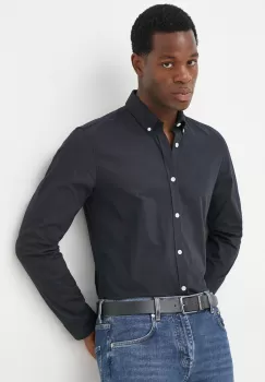 Lindbergh camasa barbati, culoarea albastru marin, cu guler button-down, slim imagine