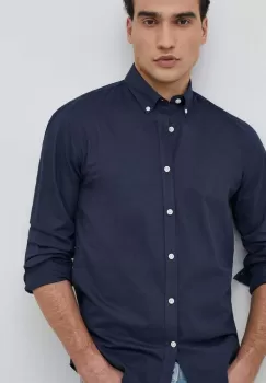 Lindbergh camasa barbati, culoarea albastru marin, cu guler button-down, slim imagine