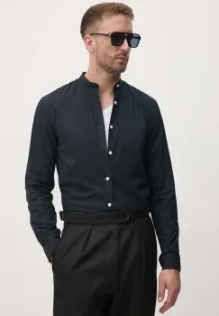 Lindbergh camasa barbati, culoarea negru, cu guler stand-up, slim, 30-203174A imagine