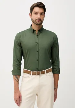 Lindbergh camasa culoarea verde, cu guler button-down, slim, 30-203174 imagine