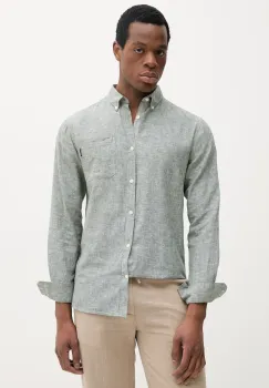 Lindbergh camasa de in barbati, culoarea verde, cu guler button-down, regular, 30.220276 imagine