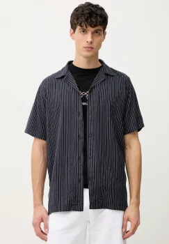 Lindbergh camasa din amestec de in barbati, culoarea bleumarin, relaxed, 30-203595A imagine