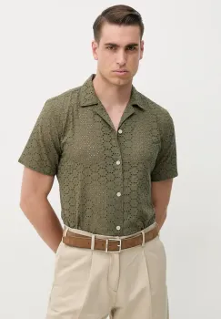 Lindbergh camasa din bumbac barbati, culoarea verde, relaxed, 30-203569 imagine